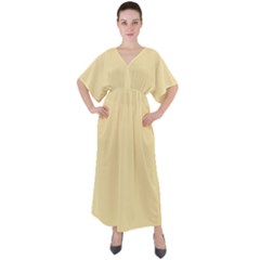 Pure Vanilla	 - 	v-neck Boho Style Maxi Dress