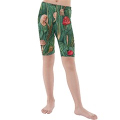 Fairycore Mushroom Kids  Mid Length Swim Shorts