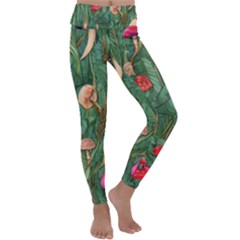 Fairycore Mushroom Kids  Lightweight Velour Classic Yoga Leggings by GardenOfOphir