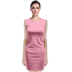 Flamingo Pink	 - 	classic Sleeveless Midi Dress by ColorfulDresses