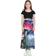 Foraging Mushroom Kids  Flared Maxi Skirt