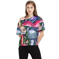 Foraging Mushroom One Shoulder Cut Out Tee