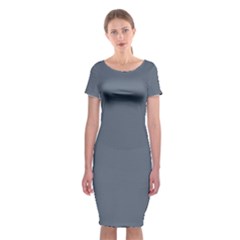 Jet Grey	 - 	classic Short Sleeve Midi Dress by ColorfulDresses