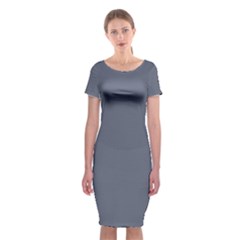 Mist Blue	 - 	classic Short Sleeve Midi Dress by ColorfulDresses