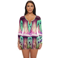 Tiny Witchy Mushroom Long Sleeve Boyleg Swimsuit