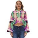 Tiny Witchy Mushroom Boho Long Bell Sleeve Top View1