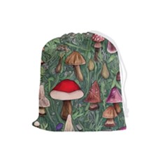 Fairycore Mushroom Forest Drawstring Pouch (large) by GardenOfOphir