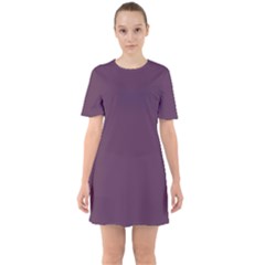 Japanese Violet Purple	 - 	sixties Short Sleeve Mini Dress by ColorfulDresses