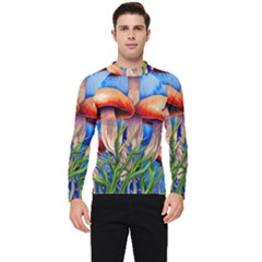 Garden Mushrooms In A Flowery Craft Men s Long Sleeve Rash Guard by GardenOfOphir