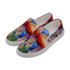 Garden Mushrooms In A Flowery Craft Women s Canvas Slip Ons by GardenOfOphir