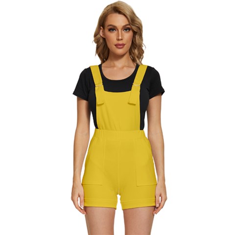 Yellow store short overalls