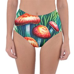 Enchanted Forest Mushroom Reversible High-Waist Bikini Bottoms