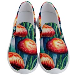 Enchanted Forest Mushroom Men s Lightweight Slip Ons by GardenOfOphir