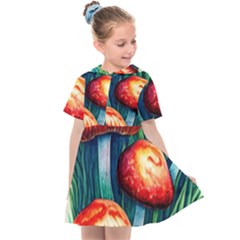 Enchanted Forest Mushroom Kids  Sailor Dress