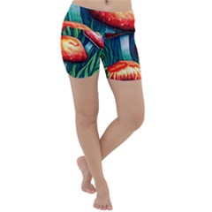 Enchanted Forest Mushroom Lightweight Velour Yoga Shorts