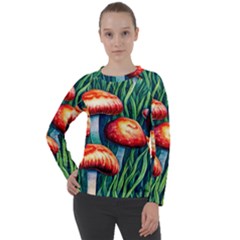 Enchanted Forest Mushroom Women s Long Sleeve Raglan Tee