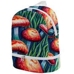 Enchanted Forest Mushroom Zip Bottom Backpack by GardenOfOphir