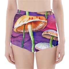 Foraging Mushroom Garden High-waisted Bikini Bottoms by GardenOfOphir