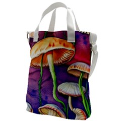 Foraging Mushroom Garden Canvas Messenger Bag by GardenOfOphir