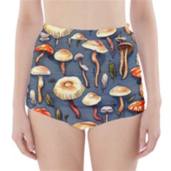 Forest Mushrooms High-waisted Bikini Bottoms by GardenOfOphir