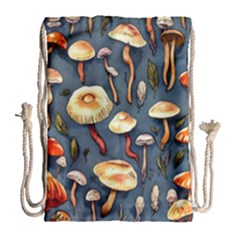 Forest Mushrooms Drawstring Bag (large) by GardenOfOphir