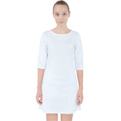 Clear Water Blue	 - 	quarter Sleeve Pocket Dress by ColorfulDresses