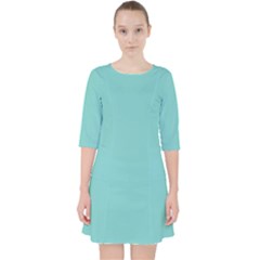 Northern Lights Blue	 - 	quarter Sleeve Pocket Dress by ColorfulDresses