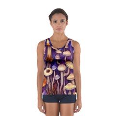 Whimsical Forest Mushroom Sport Tank Top  by GardenOfOphir