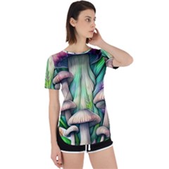 Woodsy Mushroom Perpetual Short Sleeve T-shirt by GardenOfOphir