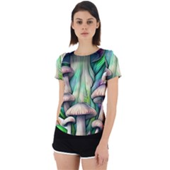 Woodsy Mushroom Back Cut Out Sport Tee by GardenOfOphir