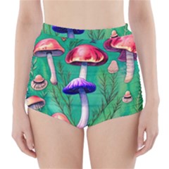 Foresty Mushroom High-waisted Bikini Bottoms by GardenOfOphir