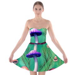 Foresty Mushroom Strapless Bra Top Dress by GardenOfOphir