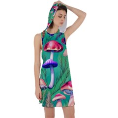 Foresty Mushroom Racer Back Hoodie Dress by GardenOfOphir