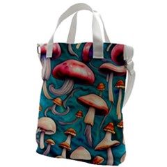 Witchy Mushroom Canvas Messenger Bag by GardenOfOphir