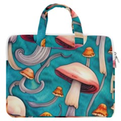 Witchy Mushroom Macbook Pro 13  Double Pocket Laptop Bag by GardenOfOphir