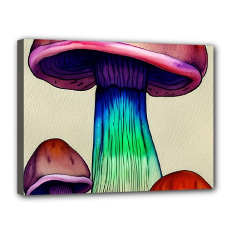 Tiny Mushroom Canvas 16  X 12  (stretched) by GardenOfOphir