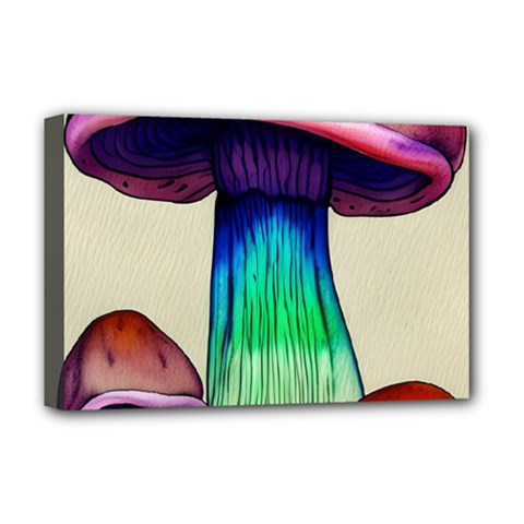 Tiny Mushroom Deluxe Canvas 18  X 12  (stretched) by GardenOfOphir