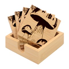 Tiny Mushroom Bamboo Coaster Set