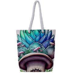 Mushrooms Nature s Little Wonders Full Print Rope Handle Tote (small) by GardenOfOphir