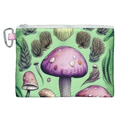 Witchy Forest Mushroom Canvas Cosmetic Bag (xl) by GardenOfOphir