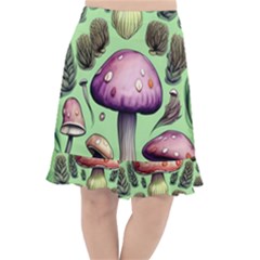 Witchy Forest Mushroom Fishtail Chiffon Skirt by GardenOfOphir