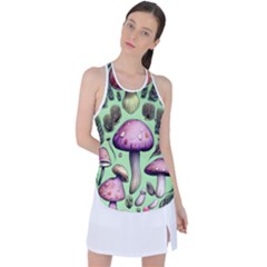 Witchy Forest Mushroom Racer Back Mesh Tank Top by GardenOfOphir