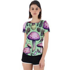 Witchy Forest Mushroom Back Cut Out Sport Tee by GardenOfOphir