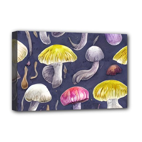 Fantasy Woodland Mushroom Deluxe Canvas 18  X 12  (stretched) by GardenOfOphir