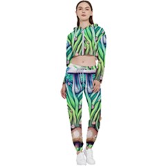 Goblin Core Forest Mushroom Cropped Zip Up Lounge Set by GardenOfOphir