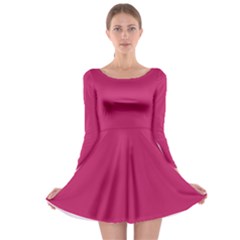 Burnt Pink	 - 	long Sleeve Skater Dress by ColorfulDresses