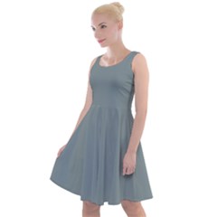 Silver Blue	 - 	knee Length Skater Dress by ColorfulDresses