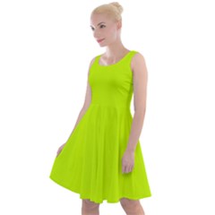 Volt Yellow	 - 	knee Length Skater Dress by ColorfulDresses
