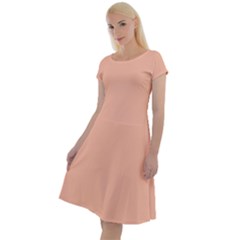 Peach Quartz	 - 	classic Short Sleeve Dress by ColorfulDresses