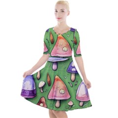 A Forest Core Farm Tale Quarter Sleeve A-line Dress by GardenOfOphir